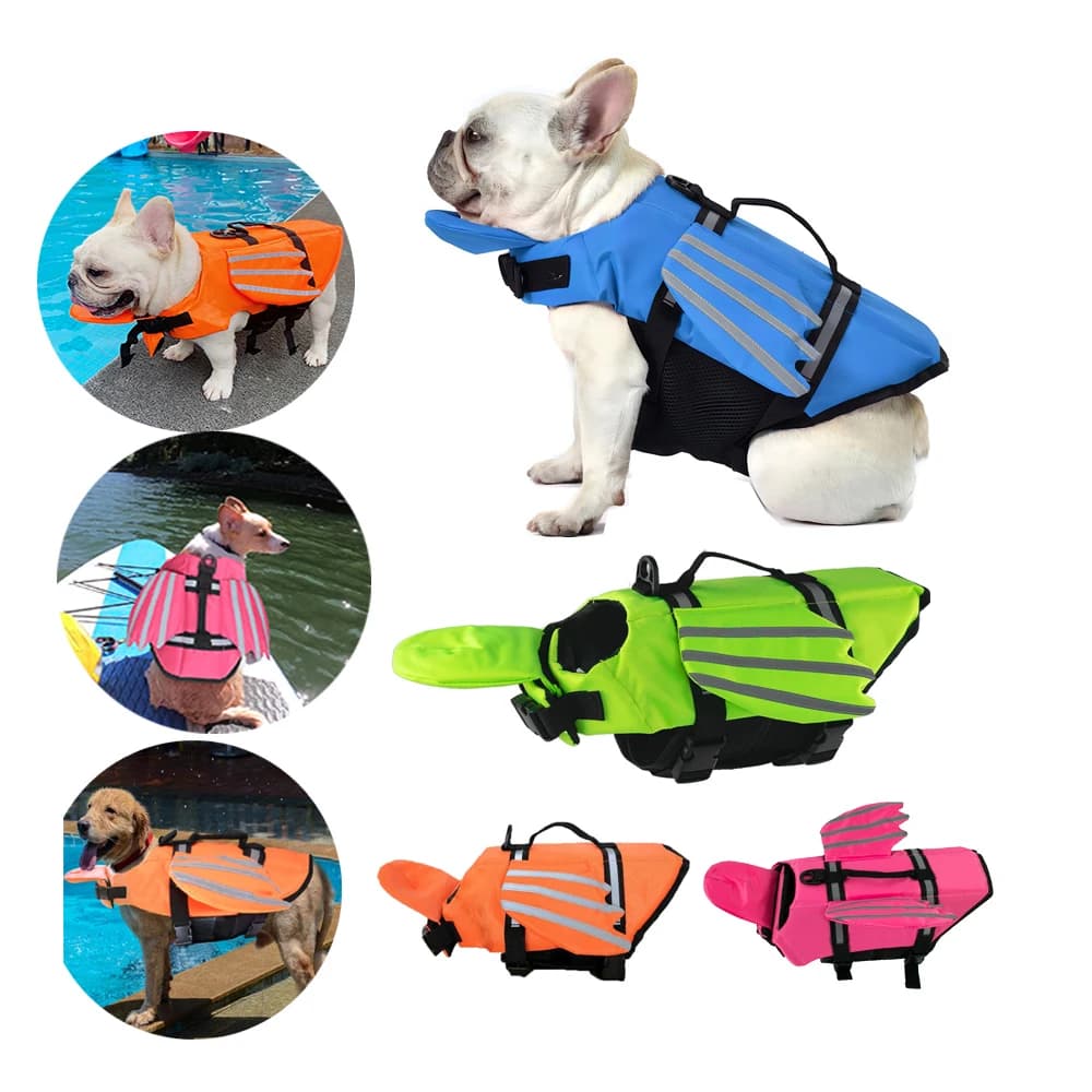 Giubbotto Salvagente per Cani con Ali, Gilet Galleggiante per Cani di Piccola, Media e Grande Taglia, Salvagente per Animali Domestici, Costume da Bagno per Piscina, Spiaggia e Nautica