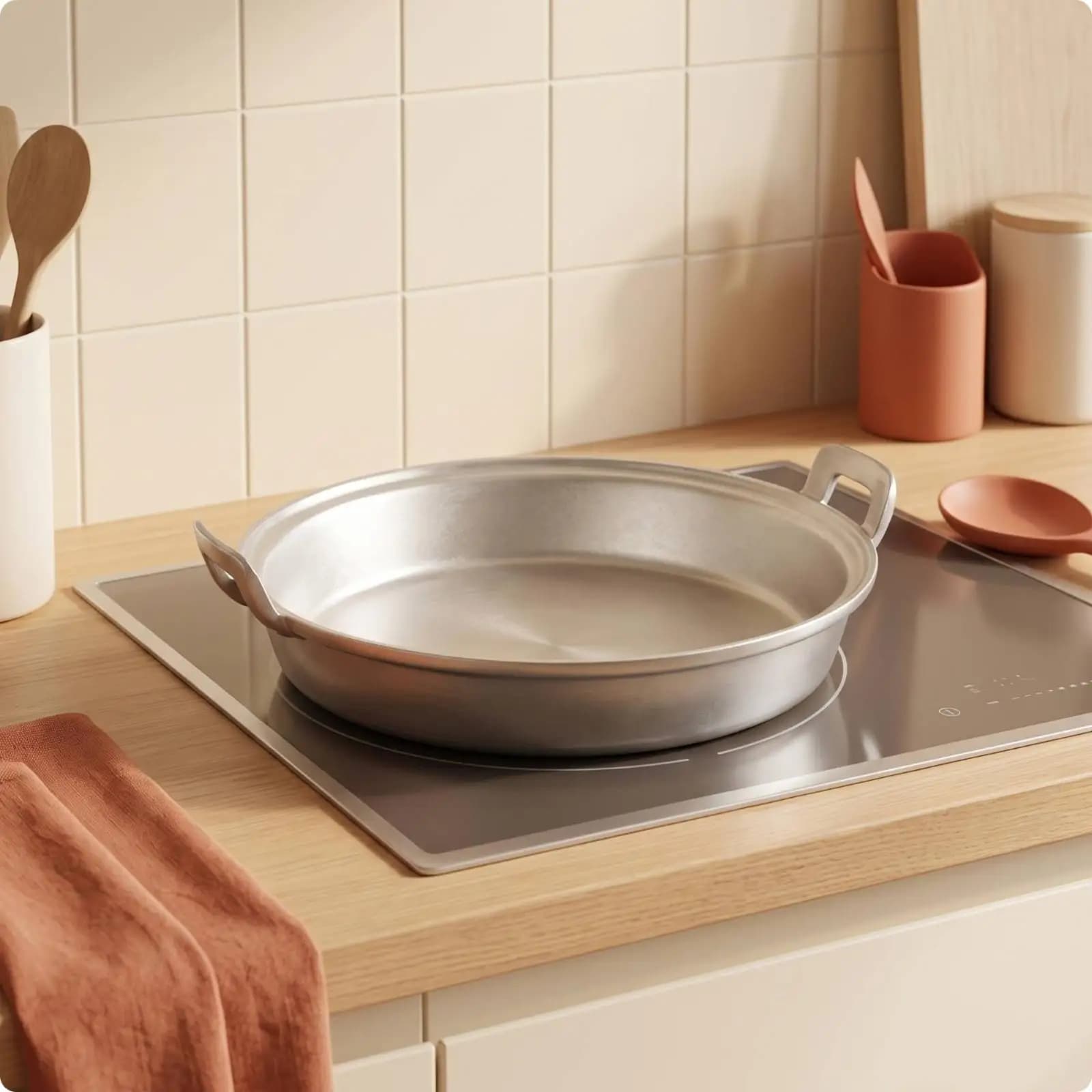 Thick Aluminum Pan Smooth Surface Uncoated Round Cookware for Everyday Frying and Baking