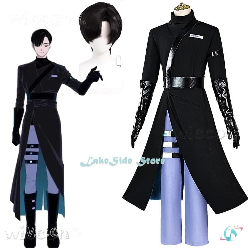Alien Stage Ivan Cosplay Costume R3 Black Sorrow Suit Mic Prop Wig Role Playing Party Pants Belt Boots Halloween Carnival Outfit