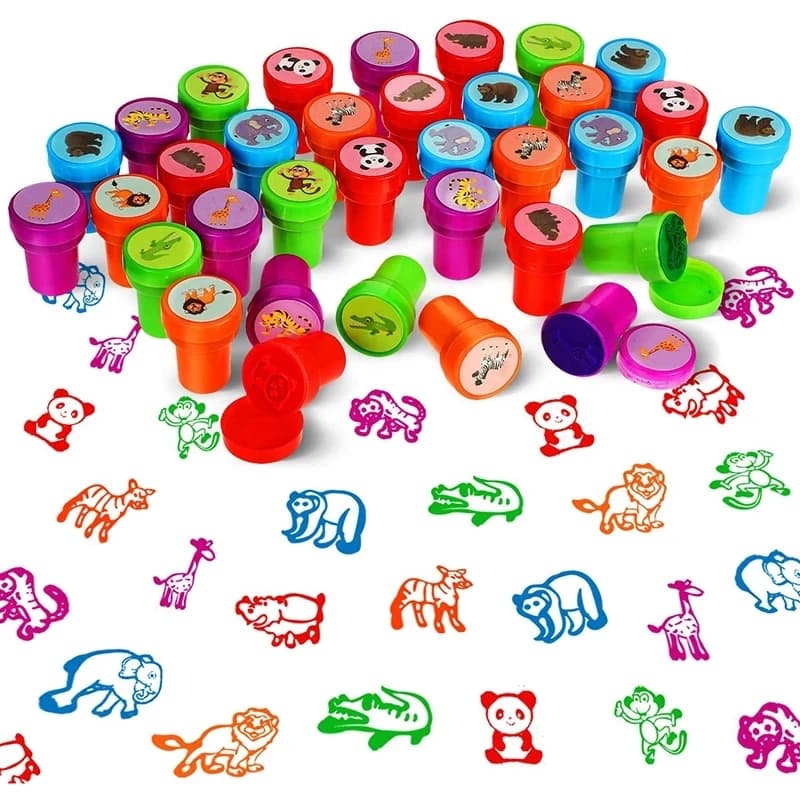 Set of 10 Assorted Stamps, Toy Stamps with Smile Faces for Scrapbooking, Photo Album Decoration and Fai-da- Painting ♪