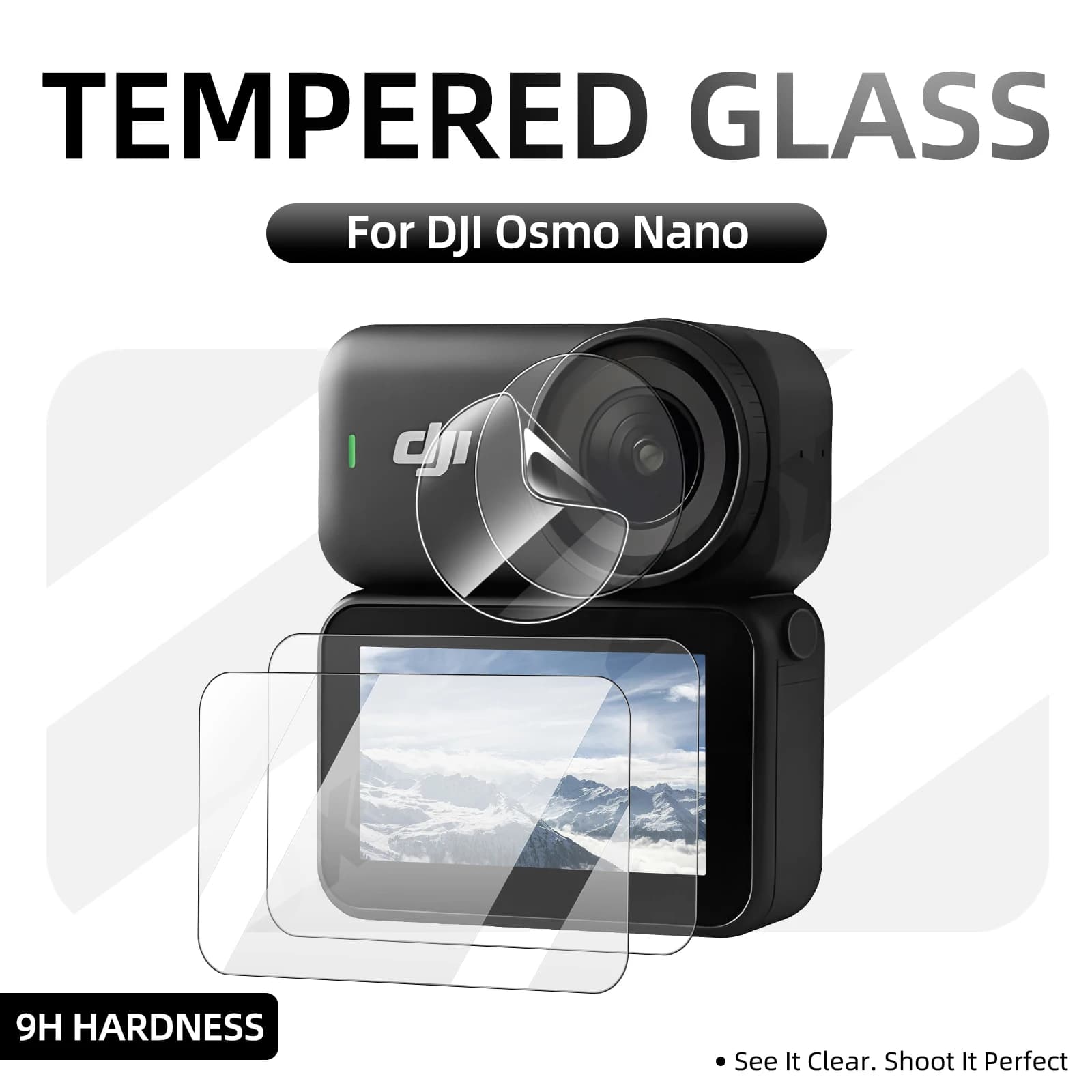 Vetro con durezza 9H per DJI Osmo Nano, protezione per schermo e lenti Accessori per pellicole antigraffio in vetro temperato ultra-HD trasparente