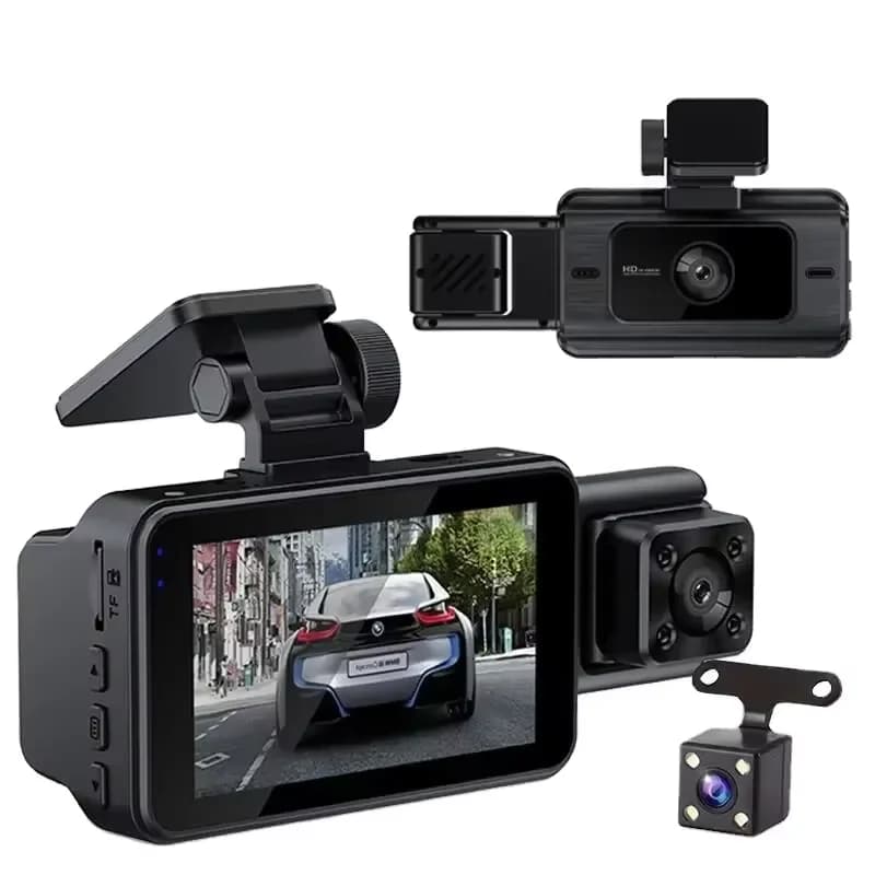 New product Dashcam with 3 inch IPS screen with 3.0 lens for front and rear 360-degree wide-angle night view on left right