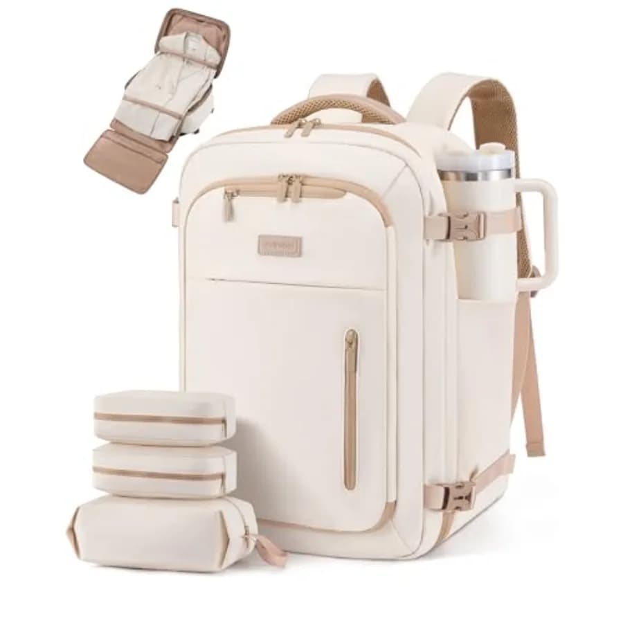 Zaino da viaggio per donna e uomo con borsa porta abiti, 40L, zaino da cabina approvato TSA come bagaglio a mano, zaino da giorno.