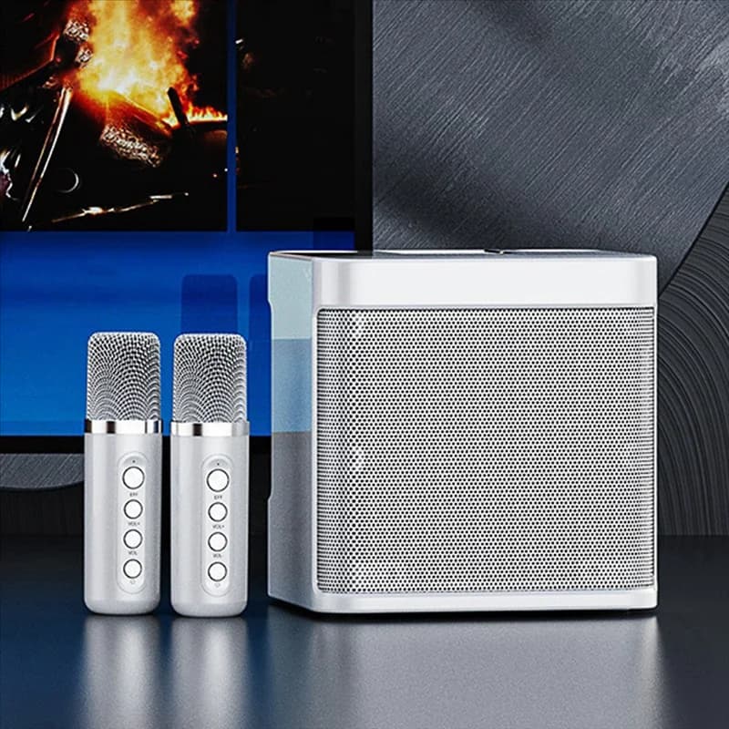 ABUO-KD-203 Set Karaoke Altoparlante Karaoke Senza Fili Bluetooth Doppio Microfono Altoparlante Microfono Macchina