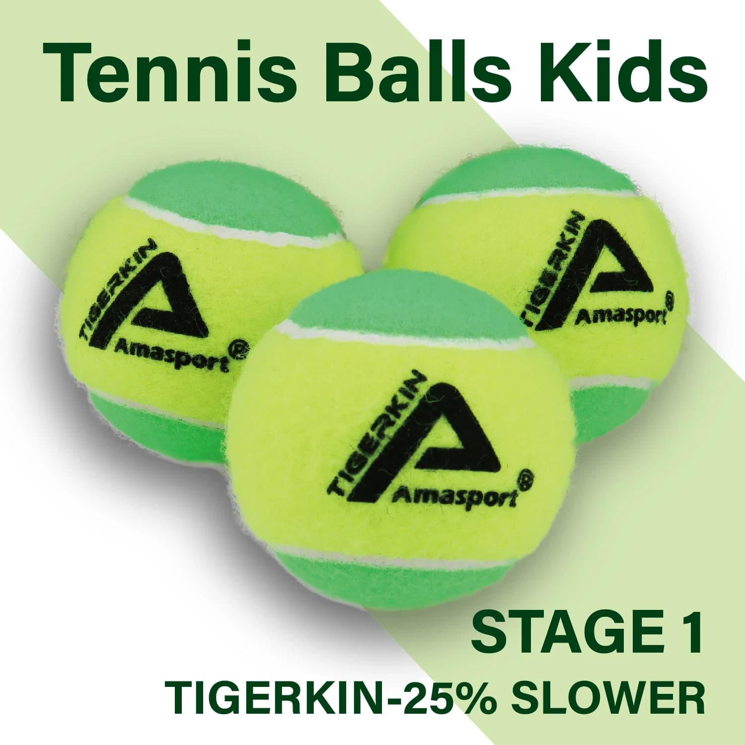 AMA SPORT Palline da allenamento per bambini (pressione) 20% 50% 75% più lento per principianti Pratica per bambini Palla da tennis morbida da spiaggia 6 ~ 12 pezzi