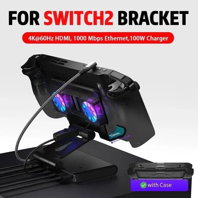 Docking station 6 in 1 doppie ventole per Steam Deck Rog Ally X Legion Go Msi Claw Supporto regolabile Hdmi 4K Dock multiporta per il gioco