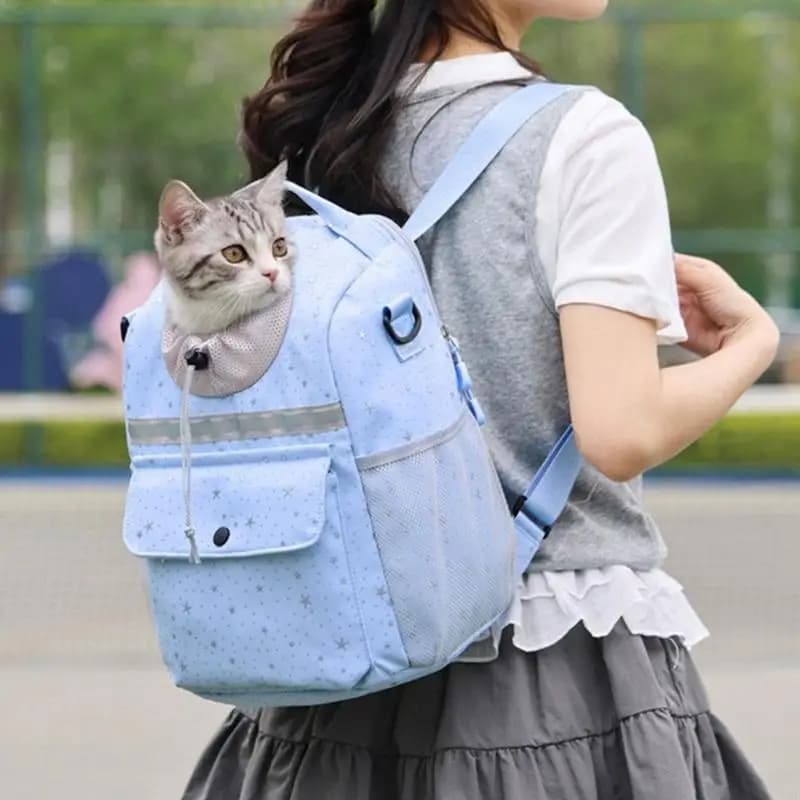 Multiuse Pet Travel Backpack Carriers Bag With Drawstring Head Hole for Walking 55KF