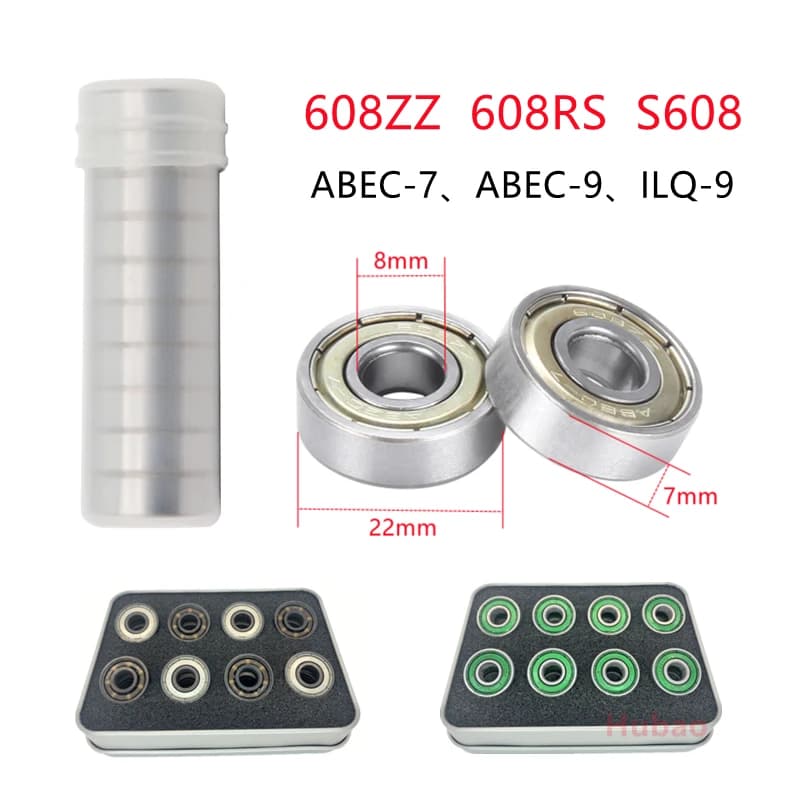 10/16 pz cuscinetto 608ZZ RS impermeabile silenzioso ceramica 8x22x7mm ABEC-9 ILQ-9 cuscinetto a sfera pattini a rotelle Speed Skate Skateboard