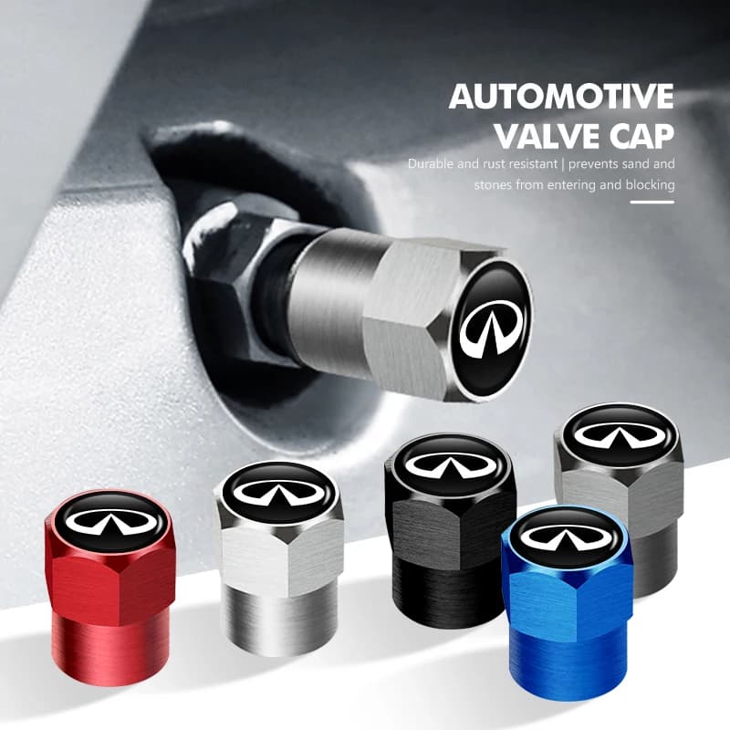 Car Rim Stem Waterproof Cover Car Tire Valve Dust-proof Cap Auto Accessories For Infiniti G35 G37 JX35 Q50L M25 EX35 EX25 EX37