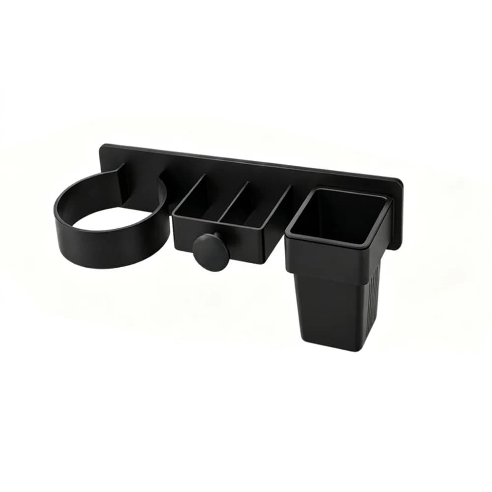 Multi-Slot Wall Mount Hair Dryer Holder Plastic Moisture Resistant Curling Iron Storage Rack Detachable Cup Waterproof