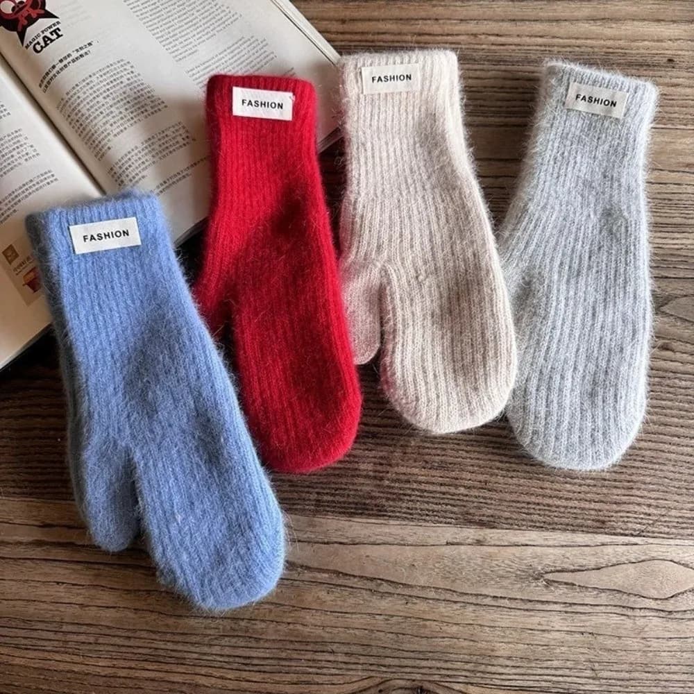 Material Winter Warm Mittens Thick Thermal Soft Fabric Cold Weather Gloves Winter Warmth 1 Pair Pack Warm Women Gloves Cycling