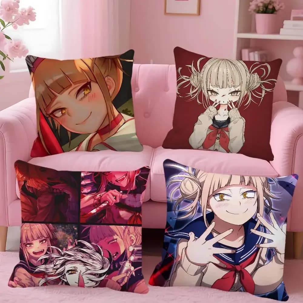 Anime My Hero Academia Himiko Toga Federa per cuscino Cuscino quadrato Camera da letto Divano Cuscino comfort per il tempo libero Decorazione della casa