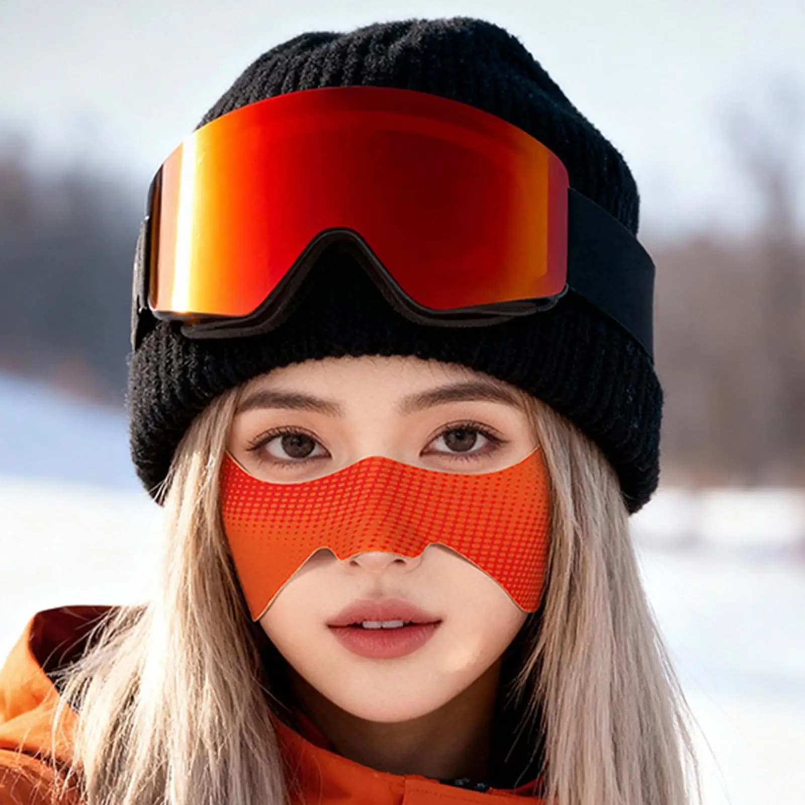 Copertura per il viso Sci invernale Antigelo Patch per il naso Maschera calda Antivento Protezione dal freddo Morbida copertura termica per il naso da ciclismo all'aperto