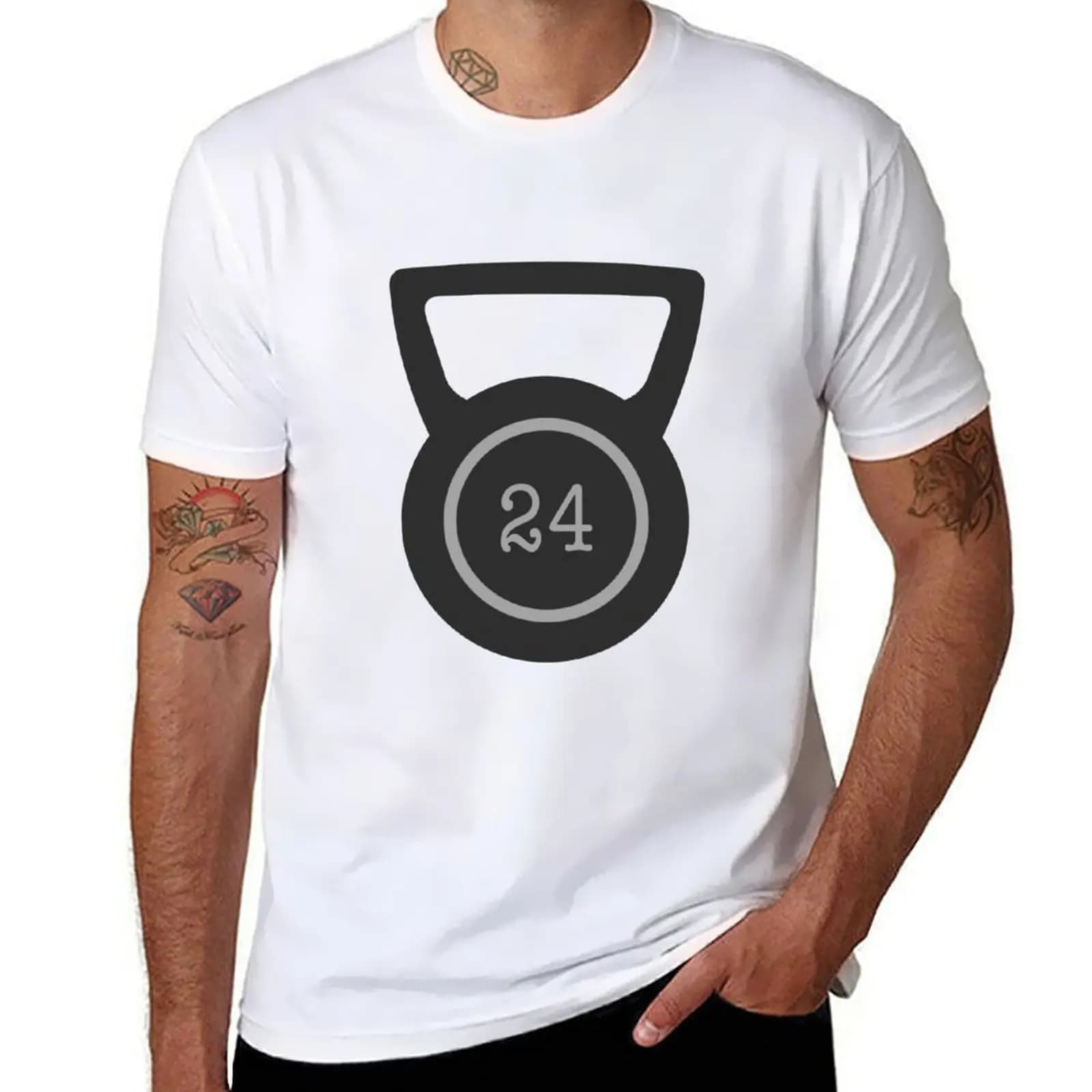24 kettlebell men's t-shirt, luxury funny t-shirt, men's cotton t-shirt, soft cotton t-shirt