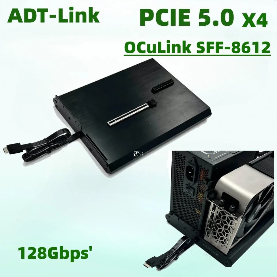 Docking Station per Scheda Grafica Esterna K993H-BK10 con Interfaccia OCuLink, Cavo 40cm/50cm, Tipo ATX, PCIe 5.0 128Gbps