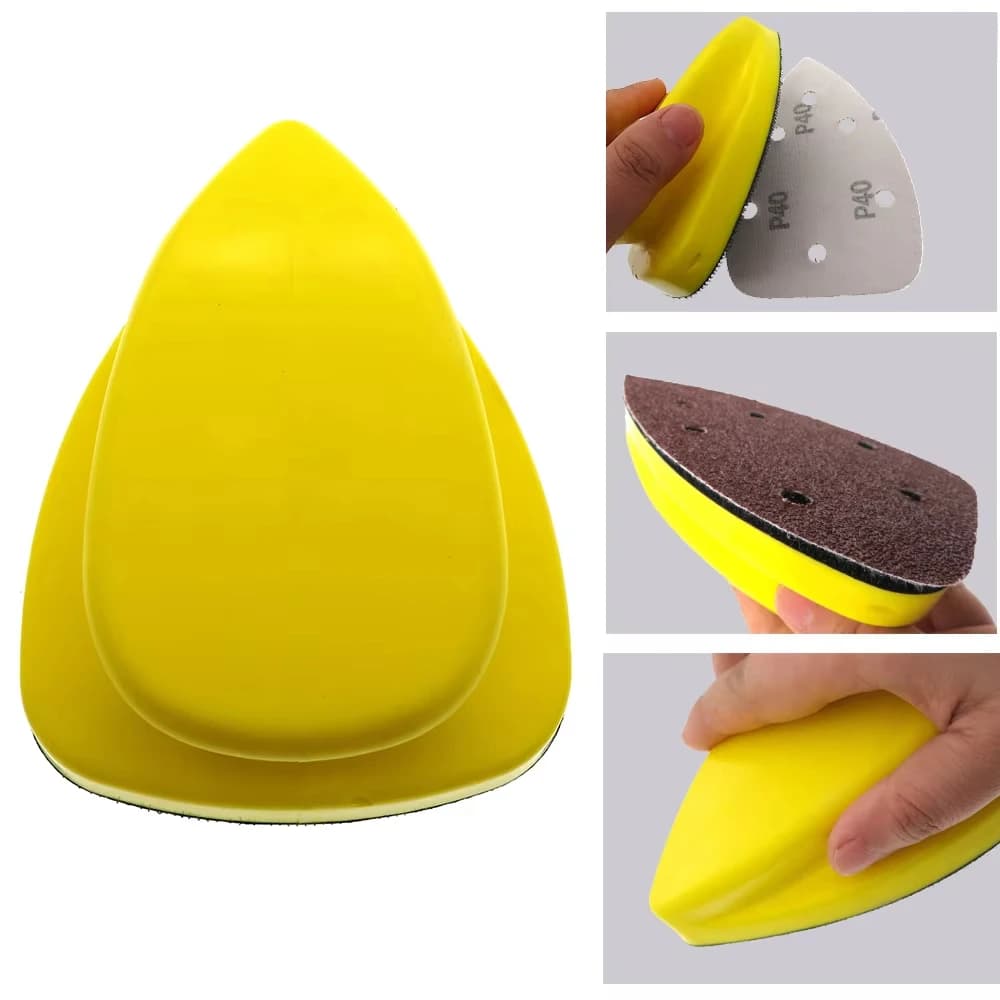 Grande triangolo manuale disco autoadesivo floccaggio carta vetrata molatura pulizia auto blocco manuale gancio piastra di supporto affare per legno