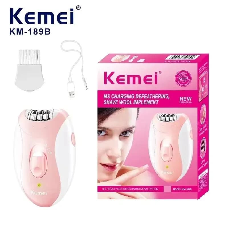 Kemei Electric Women's Enamel Rechargeable Two Speed Rechargeable Removal Device Waterproof Portable Women's Razor for Legs and Bikini Zone KM-189B