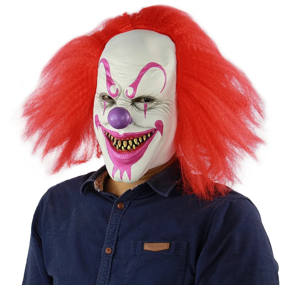 Maschera per costumi di Halloween Maschera da clown in lattice per feste spaventose Orror Fantasma Maschere in lattice a pieno facciale Accessori per costumi cosplay per feste Puntelli