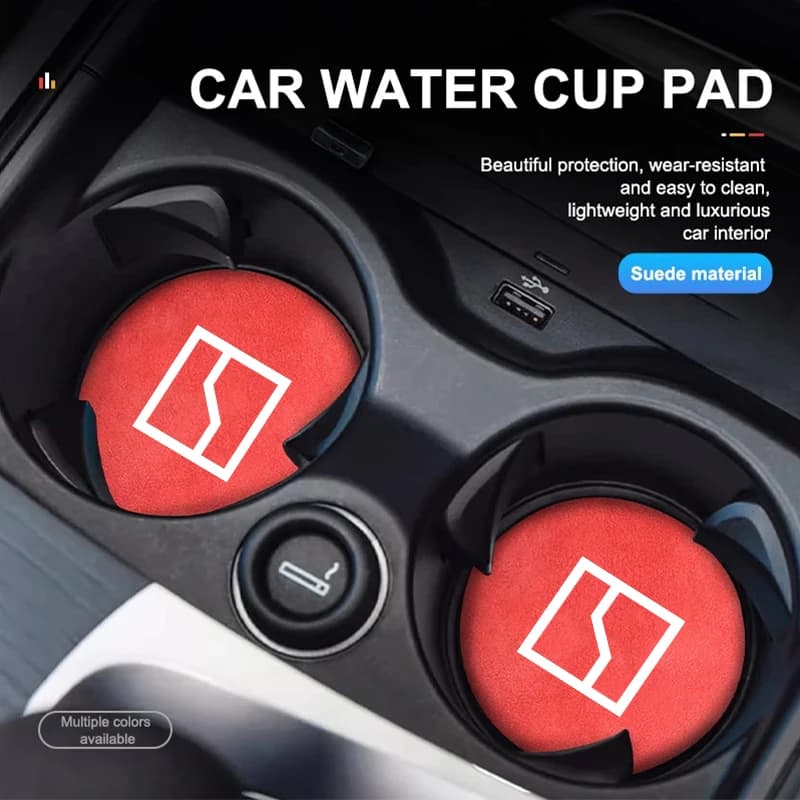 2pcs Car Suede Coaster Water Cup Holder Drink Pad Auto Interior Accessories For Zeekr X 001 009 2022 2023 2024 Al Interior