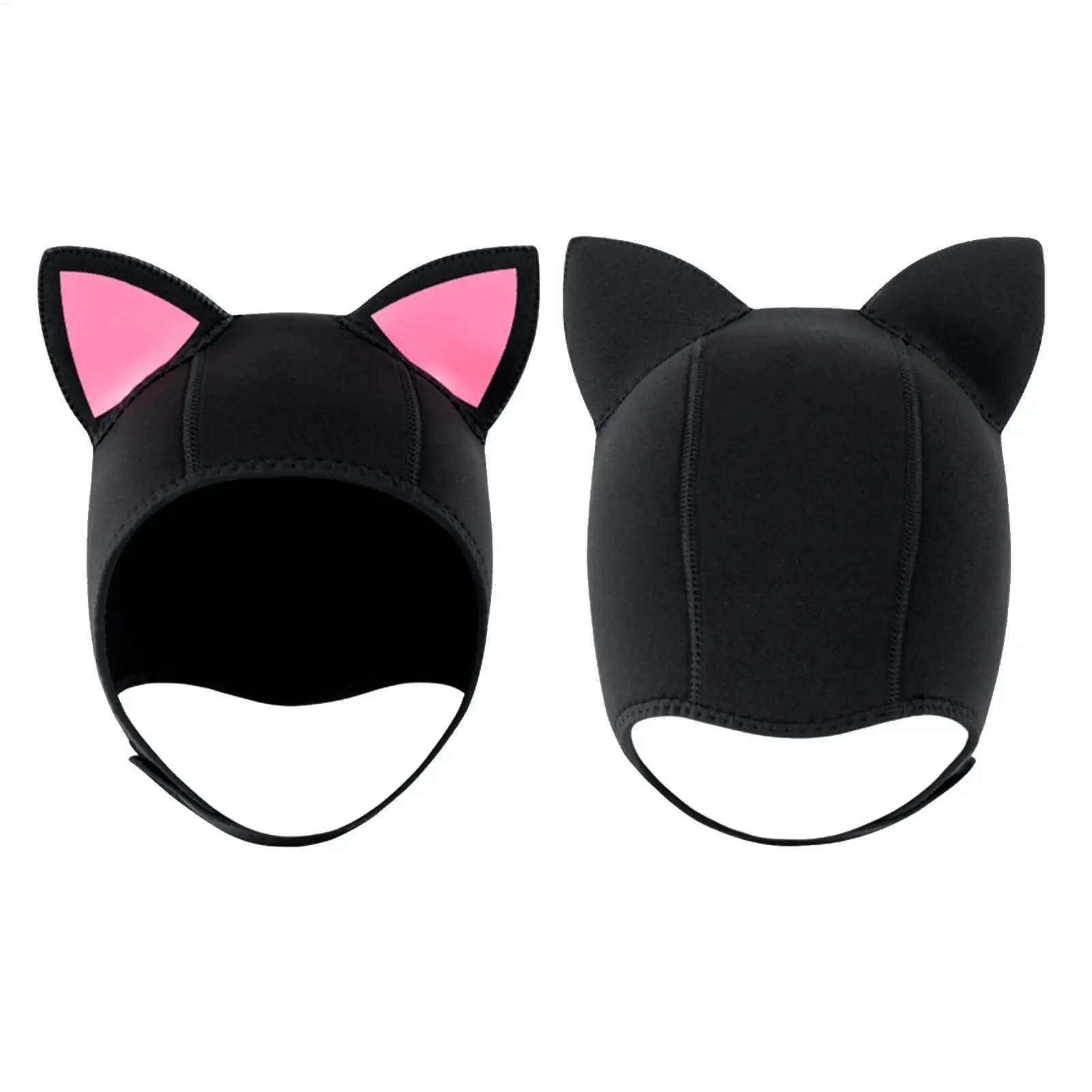 Cappuccio da immersione regolabile, copricapo termico, simpatico cappello da immersione con orecchie da gatto, per snorkeling, surf, vela, kayak, sport acquatici, donna