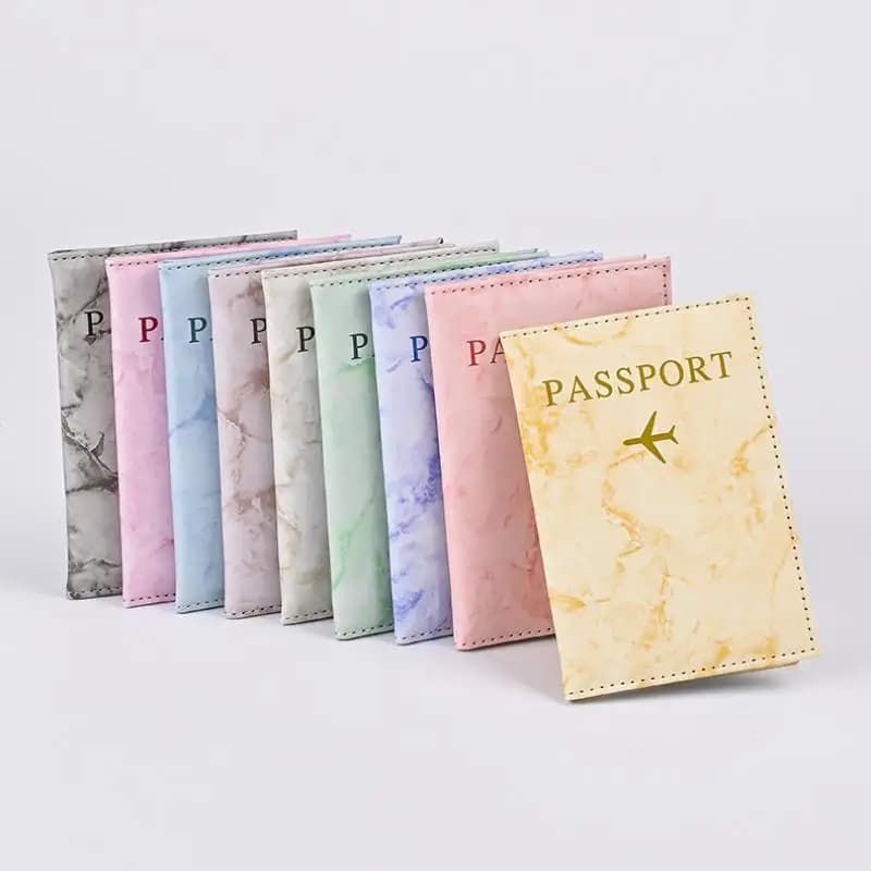 Macaron Color Marble Pattern Passport Covers Ultra-thin Document Holder Travel Passport Holder ID Card Covers Accessories