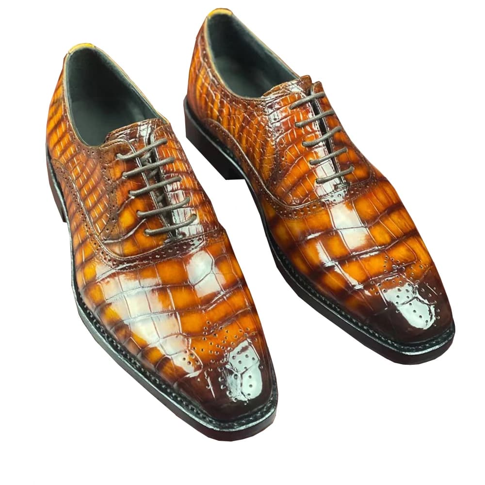 yingshang nuovi uomini di arrivo scarpe fromal scarpe eleganti maschili per il tempo libero scarpe in coccodrillo color pennello