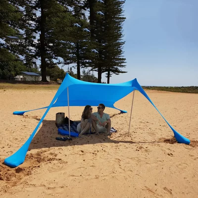 UPF50+ Windproof All-in-One Beach Tent, Portable Sun Shelter for Outdoor Camping, Picnic and Daily seaside sun protection
