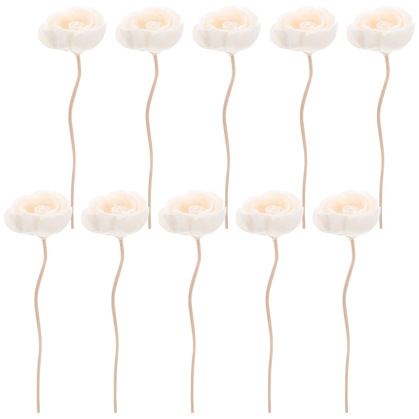 10 Pezzi Chic Diffusori a Fiore in Rattan, Bastoncini per Aromaterapia, Accessori per Diffusori di Oli Essenziali per Casa, Ufficio, Camera da Letto, Soggiorno