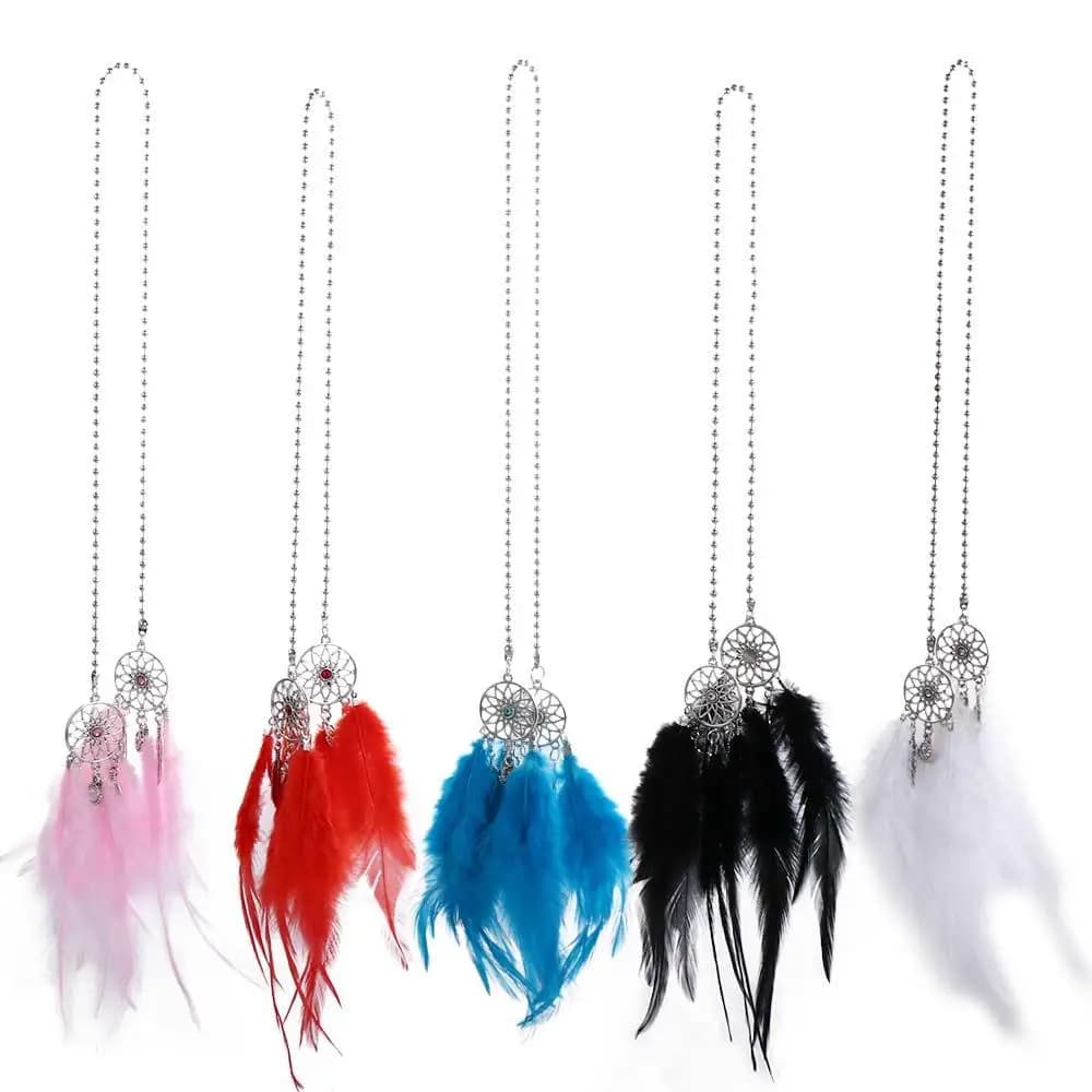 Mini Adornment Decoration Home Rearview Mirror Car Ornament Handmade Car Pendant Dreamcatcher Wind Chimes Feather Dream Catcher