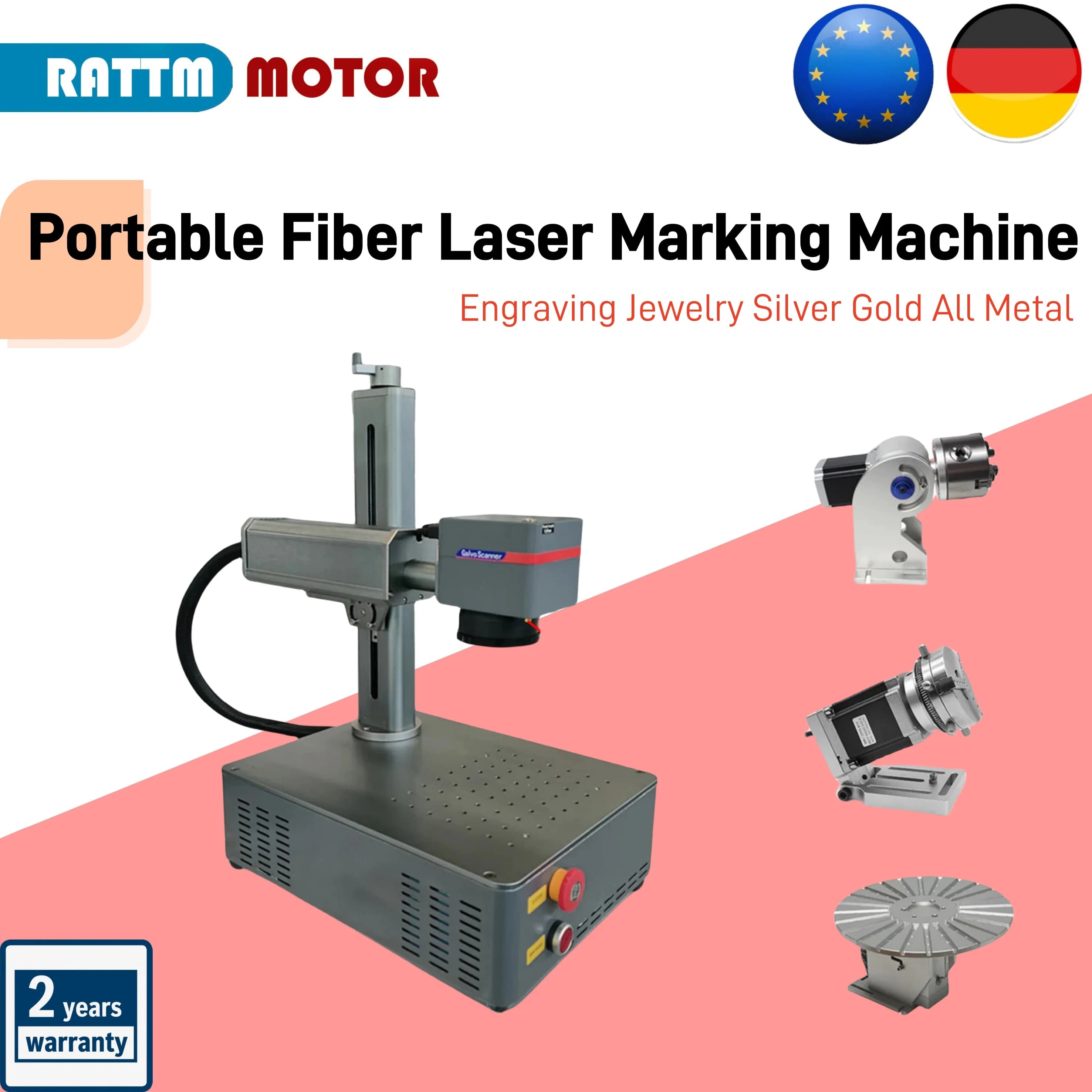 Macchina per marcatura laser a fibra portatile Incisore laser Max Raycus JPT 20W-60W Incisione laser a fibra Gioielli Argento Oro Tutto in metallo