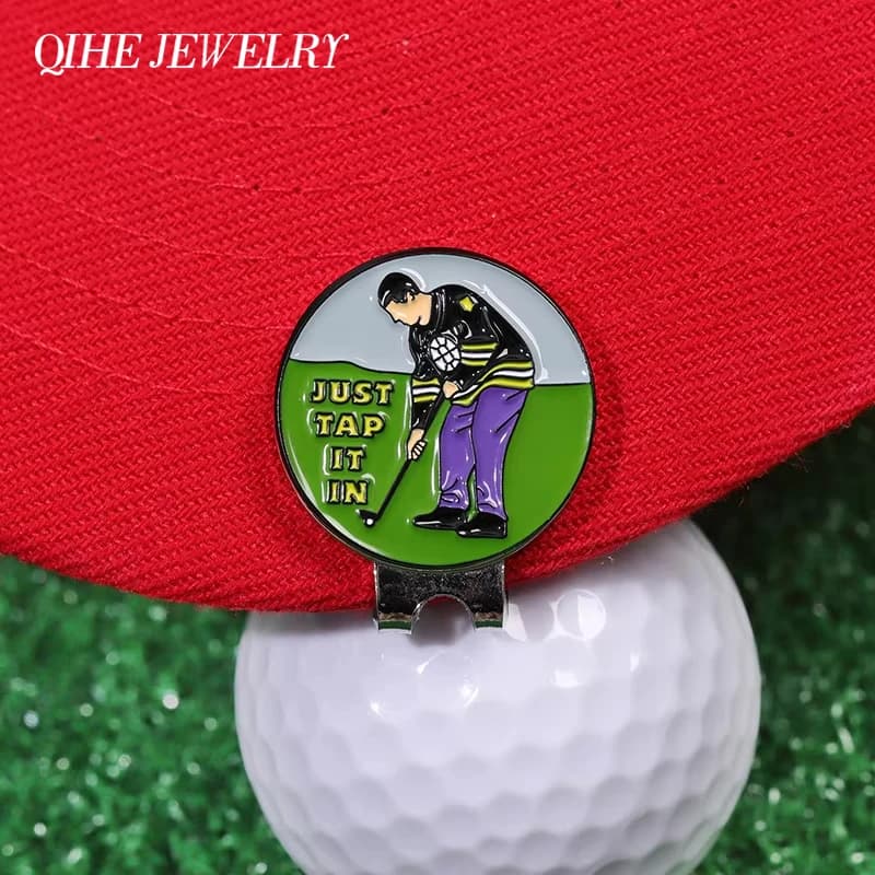 JUST TAP IT IN Clip per cappello con pennarello per pallina da golf con marchio magnetico Badge Accessori Clip per berretto da baseball Clip per berretto da golf Regali per gioielli