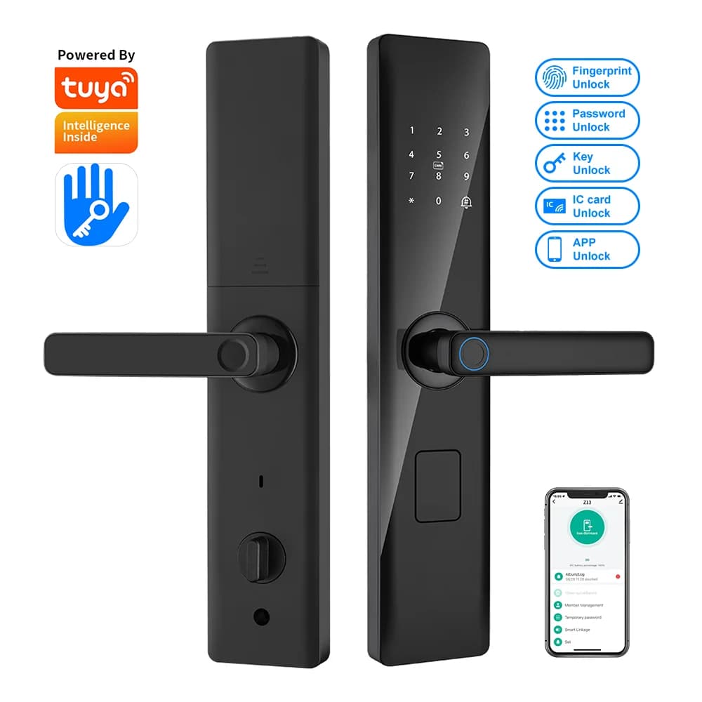 Serratura intelligente WiFi per hotel con impronta digitale Tuya o TTlock e password Serratura digitale senza chiave per porte in legno