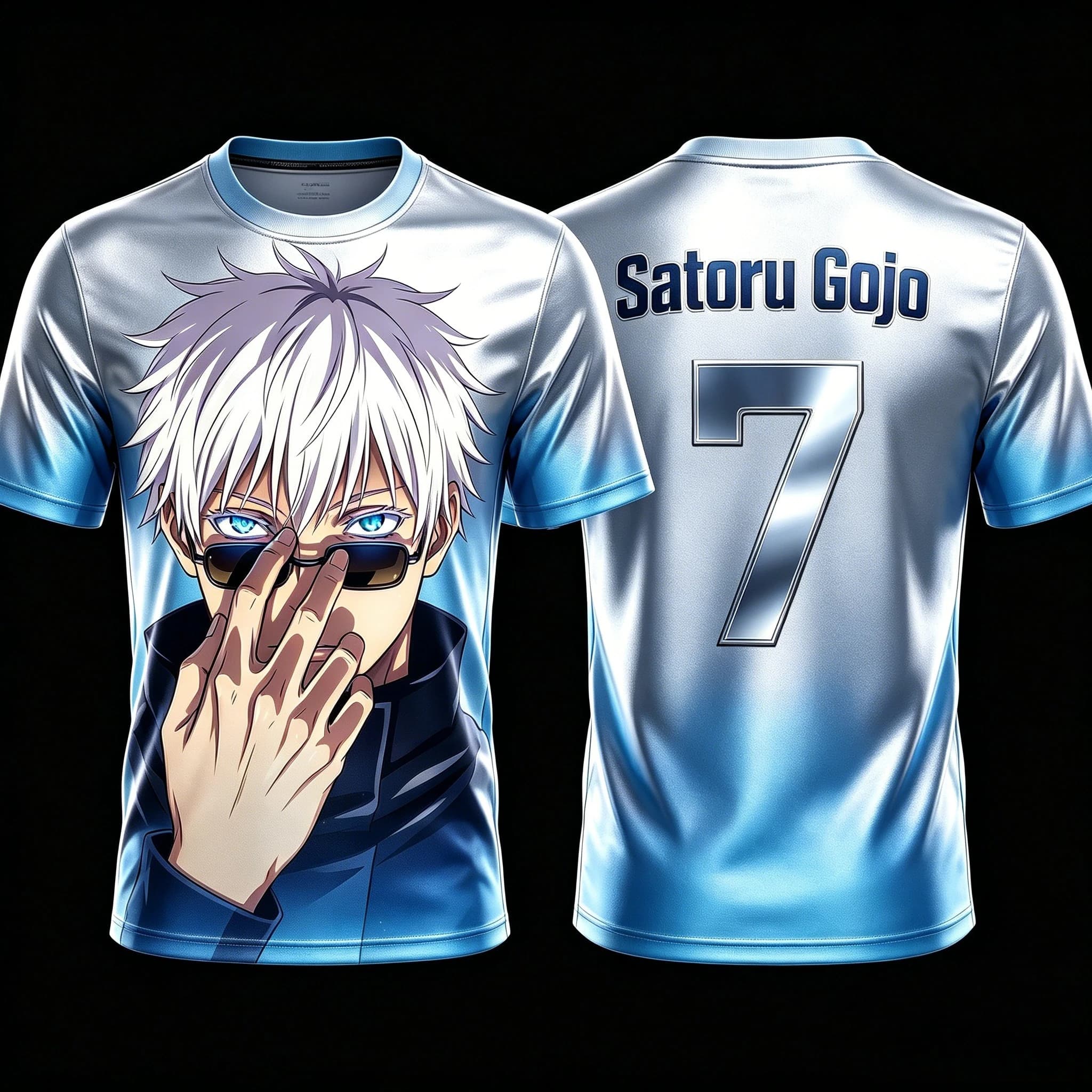 Nuova Maglia Anime JUJUTSU KAISEN NO.7 Satoru Gojo 2026, T-Shirt da Calcio Stampata in 3D per Adulti e Bambini, Maglia Speciale Y2k
