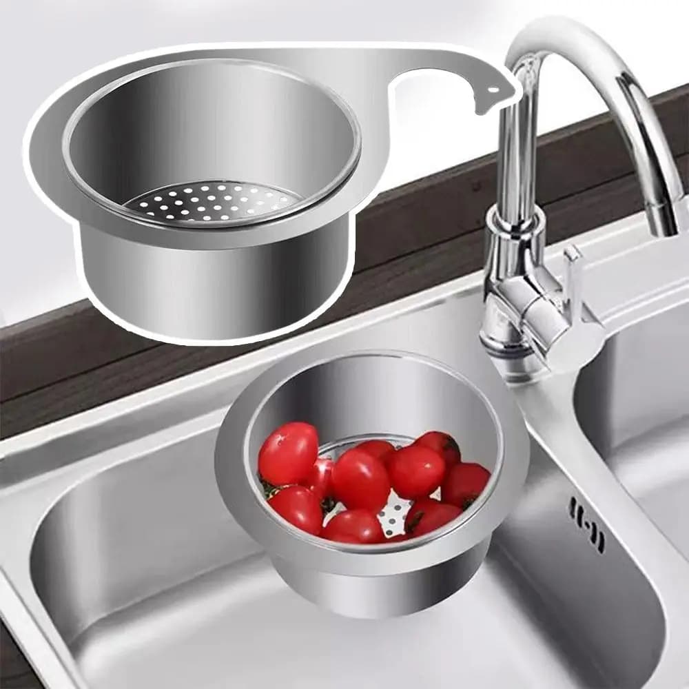 Exhaust basket for bath sink Exhaust basket for water Stainless steel filter Flat shelf Kitchen sink organizer