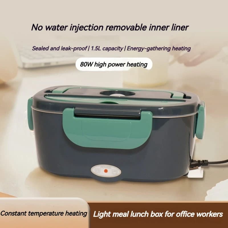 Riscaldamento elettrico domestico Lunch Box Montaggio su auto Isolamento senza acqua Riscaldamento Studente Bento Box Riso caldo Piatti caldi Riscaldamento senza acqua