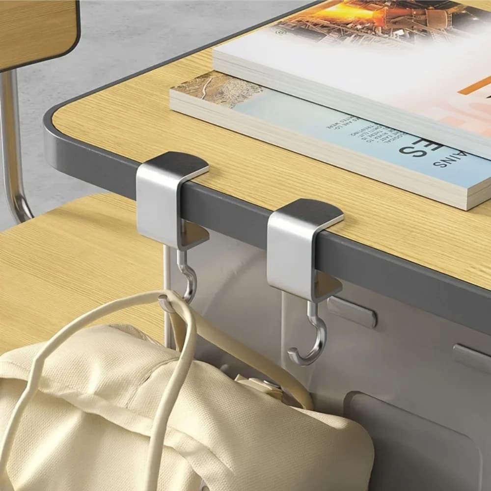 1/2 pieces 360 ° Steel swivel table hooks: detachable and non-destructive installation for office desks, school dorms