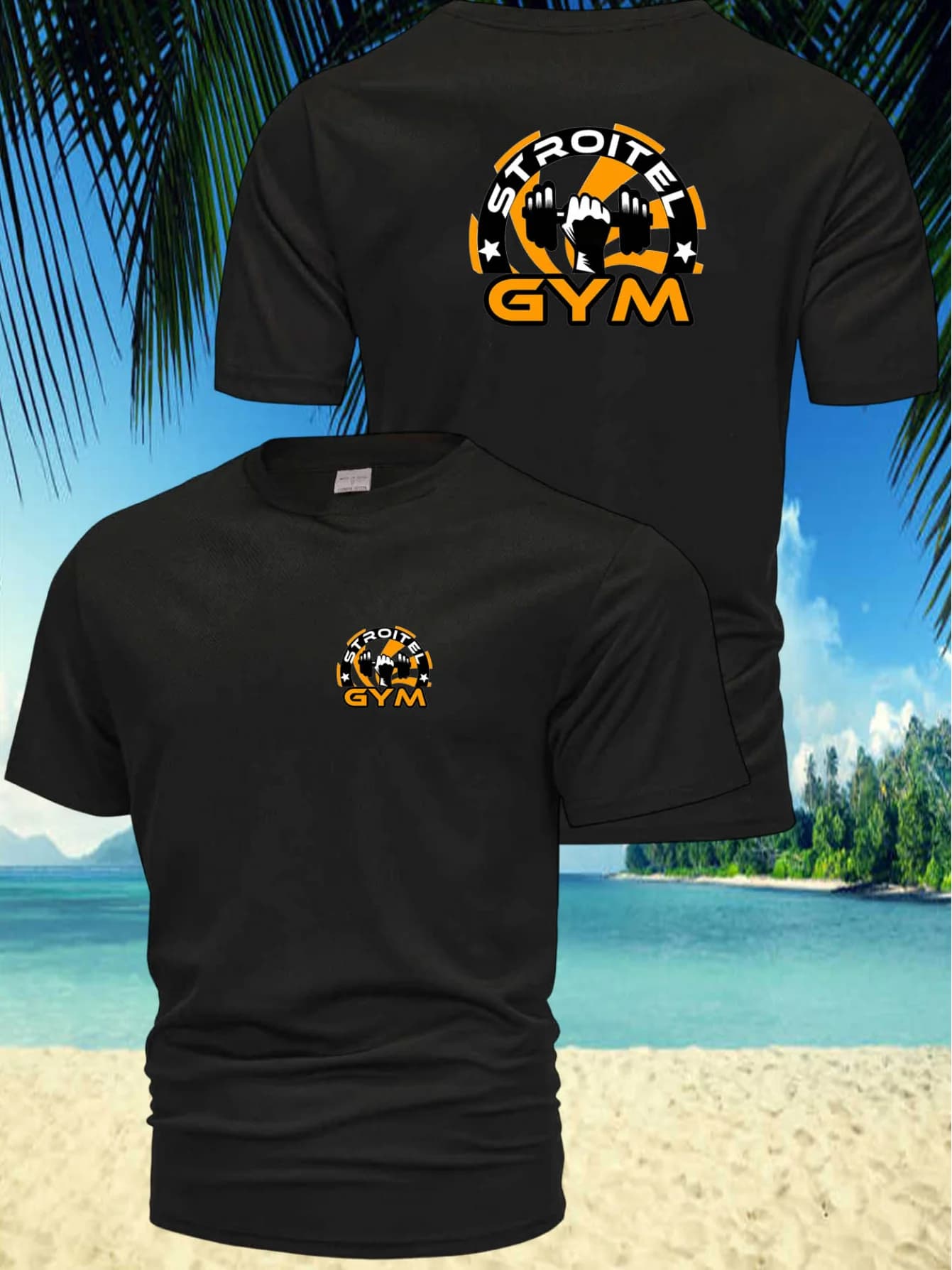 T-shirt in cotone nero da uomo, stile palestra, con stampa grafica, per fitness, muscoli, allenamento, sport e casual
