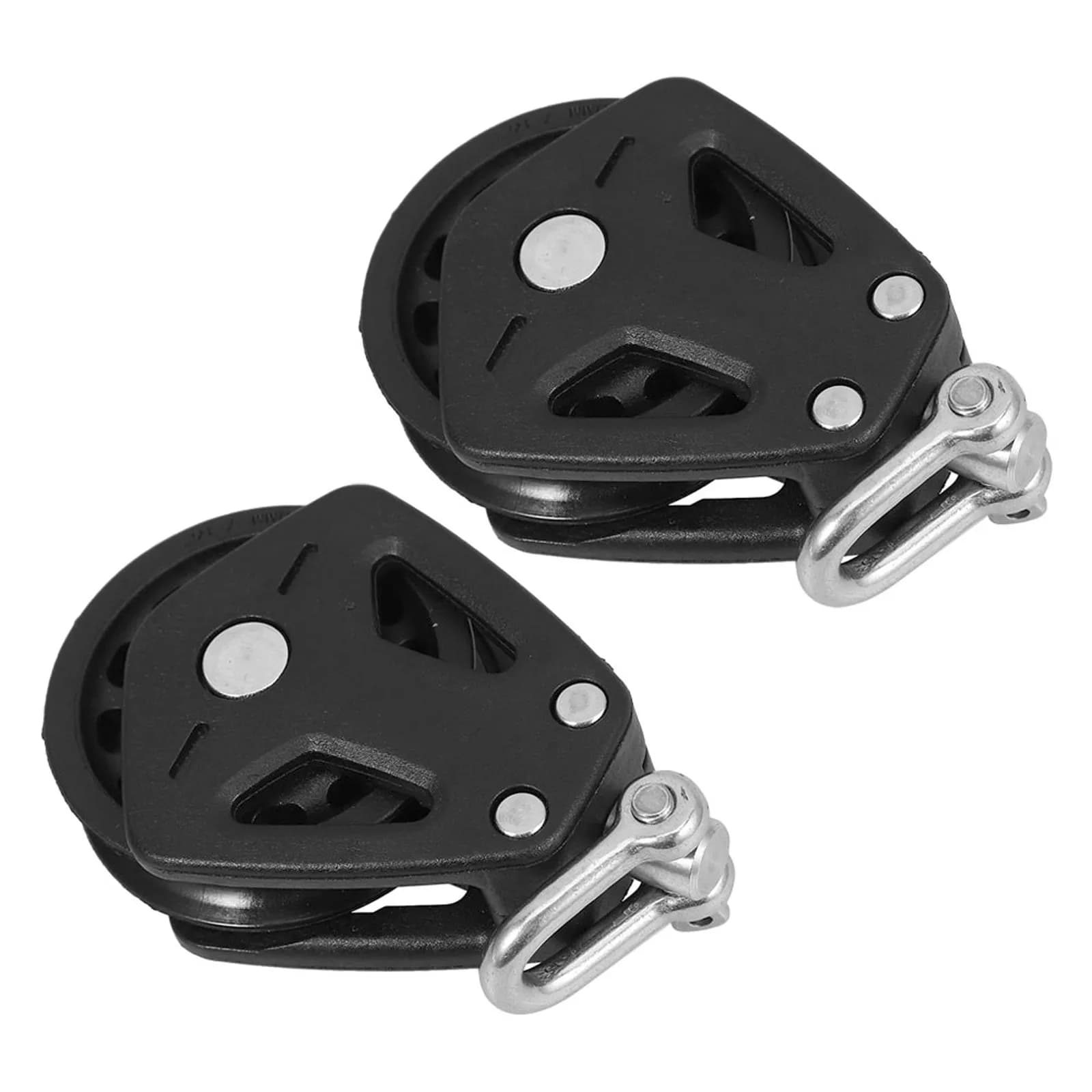 2Pcs Sliding Bearing Nylon Double Pulley Block Essential Marine Sailboat Rope System Stainless Steel Block Pulley