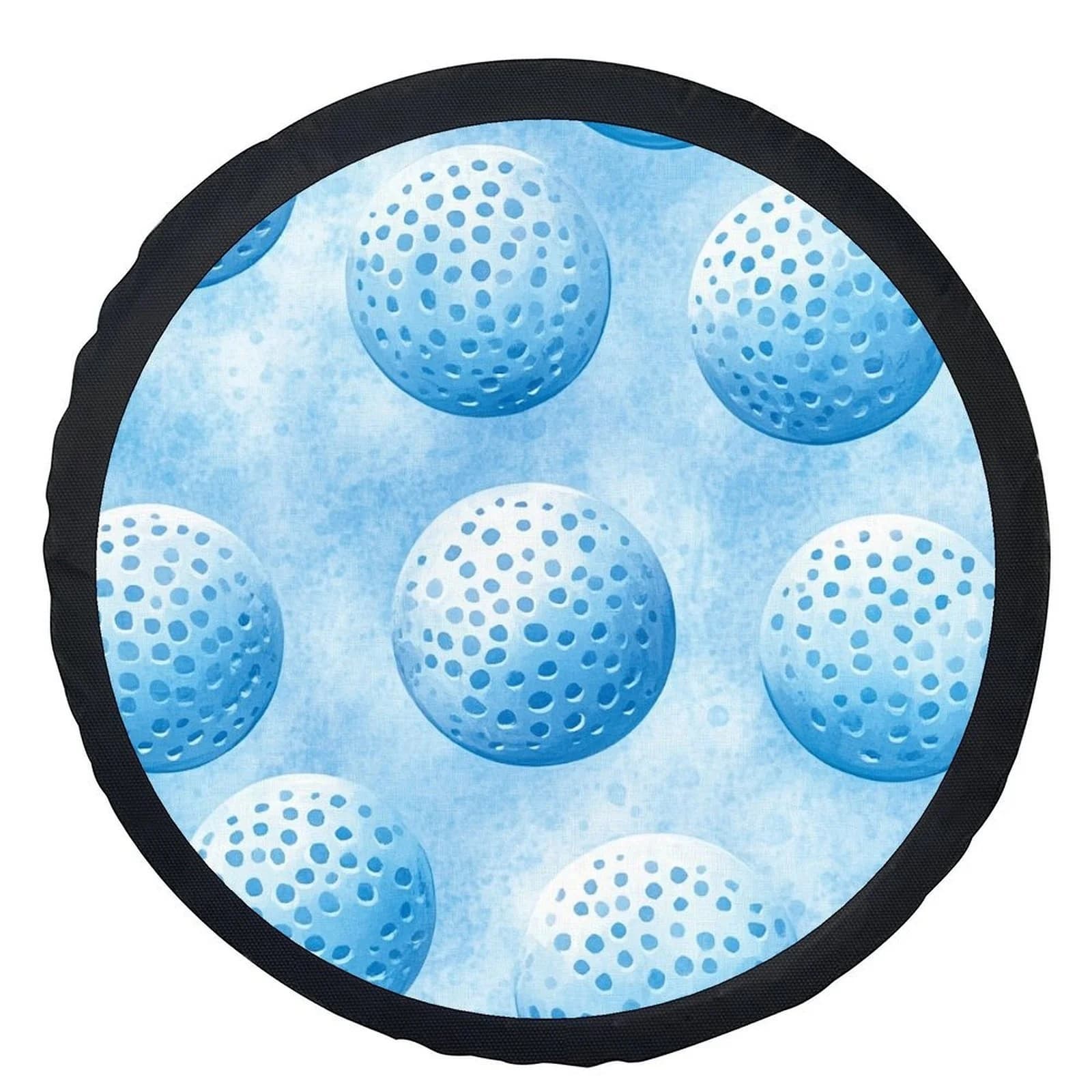 Single Blue Golf Ball Design Tire Cover, Stylish Universal Wheel Protector, Fits Most Vehicle Wheels