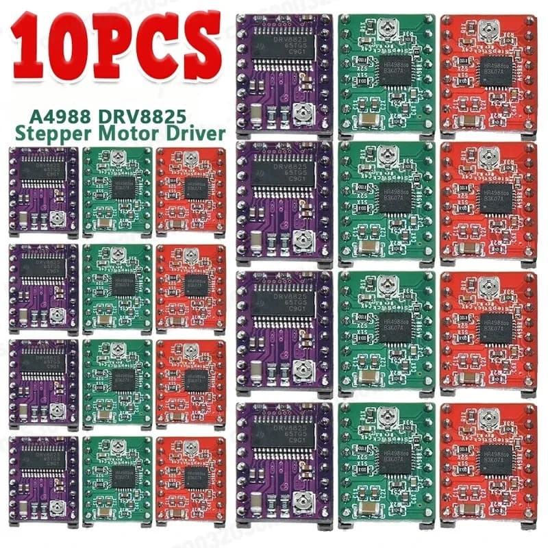 XCW 3D Printer Parts StepStick A4988 DRV8825 Stepper Motor Driver With Heat sink Carrier Reprap RAMPS 1.4 1-10PCS