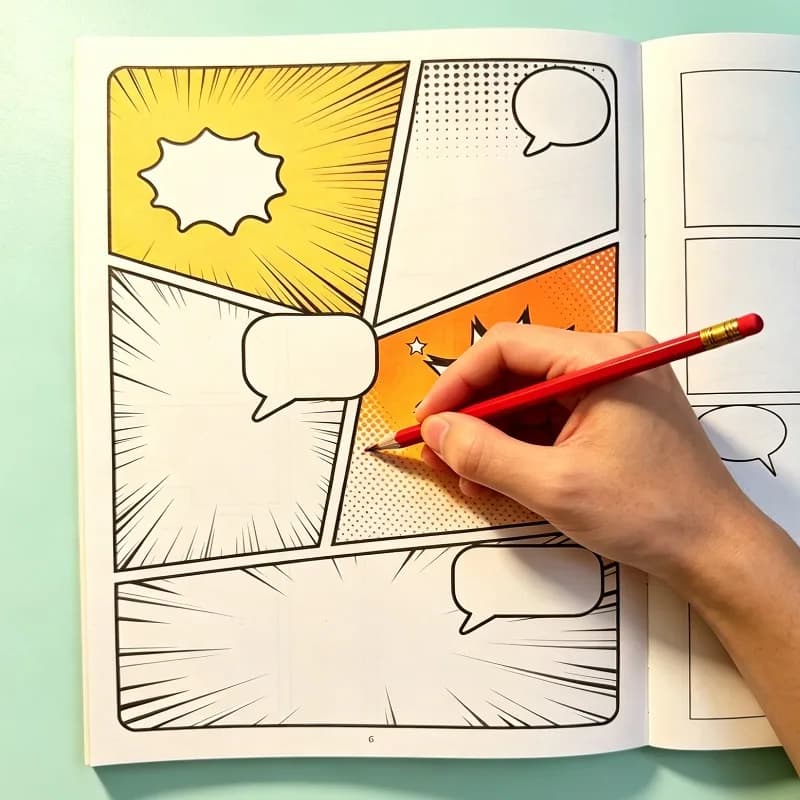 1 Adult Decompression Drawing Blank Exercise Book 32 Page Spliced Blank Pages Suitable for Comic Creation Create Your Own Story