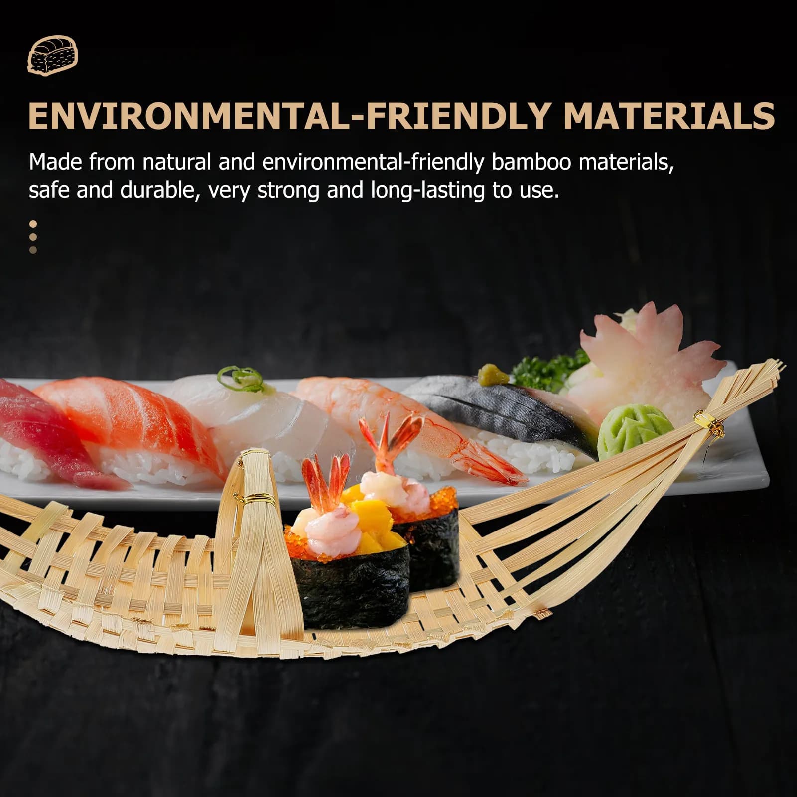 2Pcs Premium Bamboo Made Dried Fruit Plate Set Hand-Crafted Woven Snack Basket for Tea Time Fruits Sweets Side Dishes Hotel