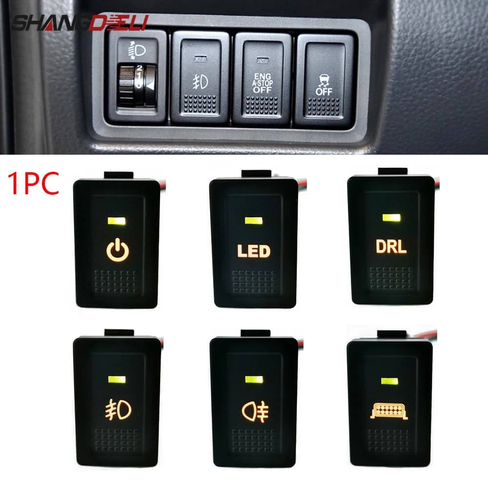 Auto LED DRL Accensione Spegnimento Anteriore Posteriore Fendinebbia Faretti Pulsante Interruttore Per Suzuki SX4 Swift Grand Vitara 2006 - 2012