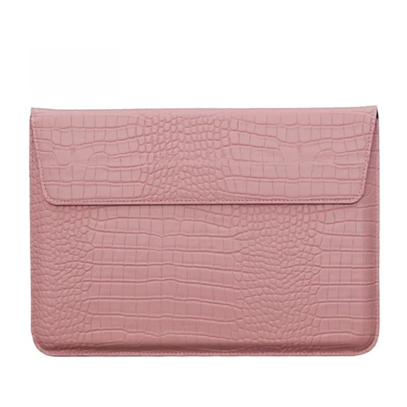 Custodia per laptop orizzontale in pelle PU effetto coccodrillo da 11, 13, 15 pollici, borsa protettiva sottile per MacBook Pro Air Lenovo Samsung, rosa rosso