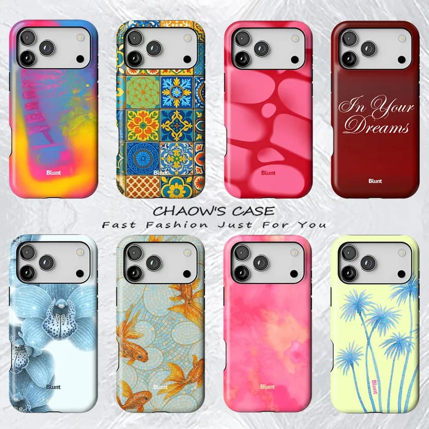 Luxury Blunt Tropical floral print Phone Case for iPhone 17 17e 16e 16 15 14 13 12 11 Air Pro Max Plus Double-layer Back Cover