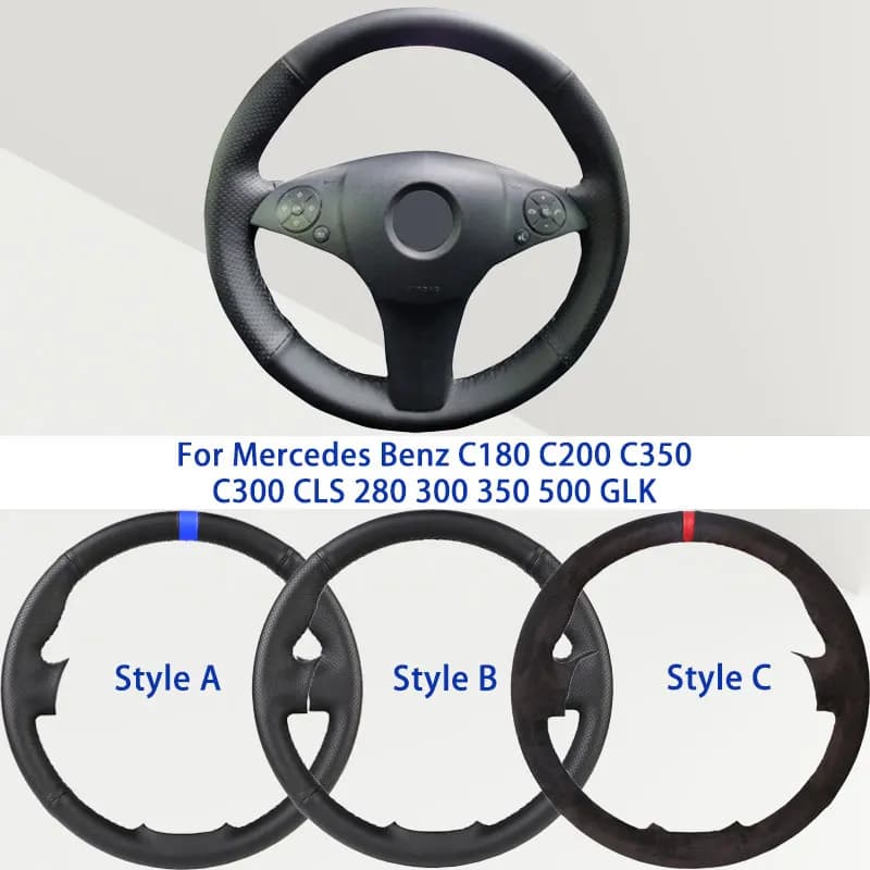 Microfiber Black Leather Cover for Mercedes Benz C180 C200 C350 C300 CLS 280 300 350 500 GLK