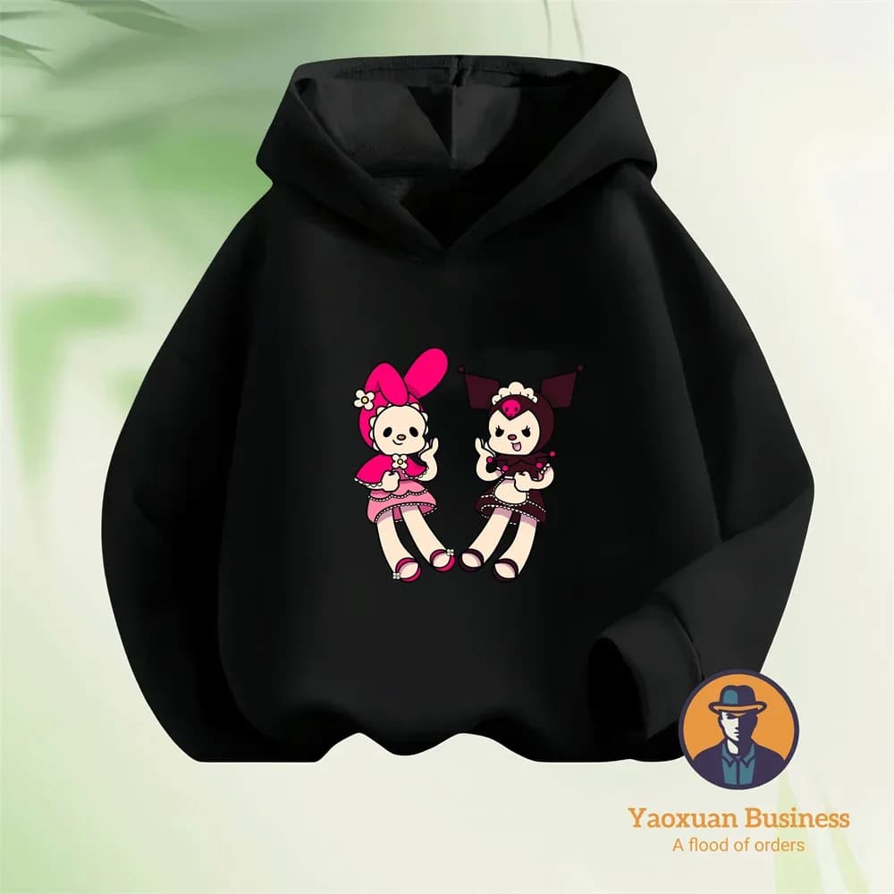 Felpa con cappuccio My Melody in puro cotone traspirante 2-14 anni Abbigliamento sportivo quotidiano autunno inverno 2-14 anni