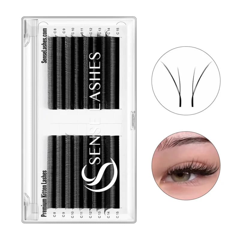SENSE LASHES Fox-shaped eyelashes YY 0.07 mm J/B/C/D Curl YY Eyelashes and Brazilian volume Soft Fake YY Eyelash Y Cilios