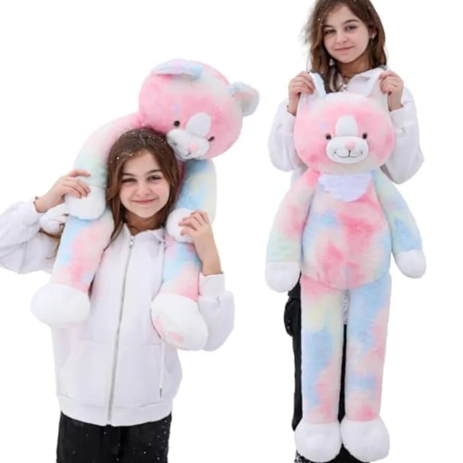 Peluche Gigante a Forma di Gatto da Abbracciare da 1,45 kg con Gambe Lunghe per Bambini e Bambine, Morbido Cuscino Giocattolo a Forma di Gattino con Gambe Lunghe da 99,75 cm in Colori Pastello