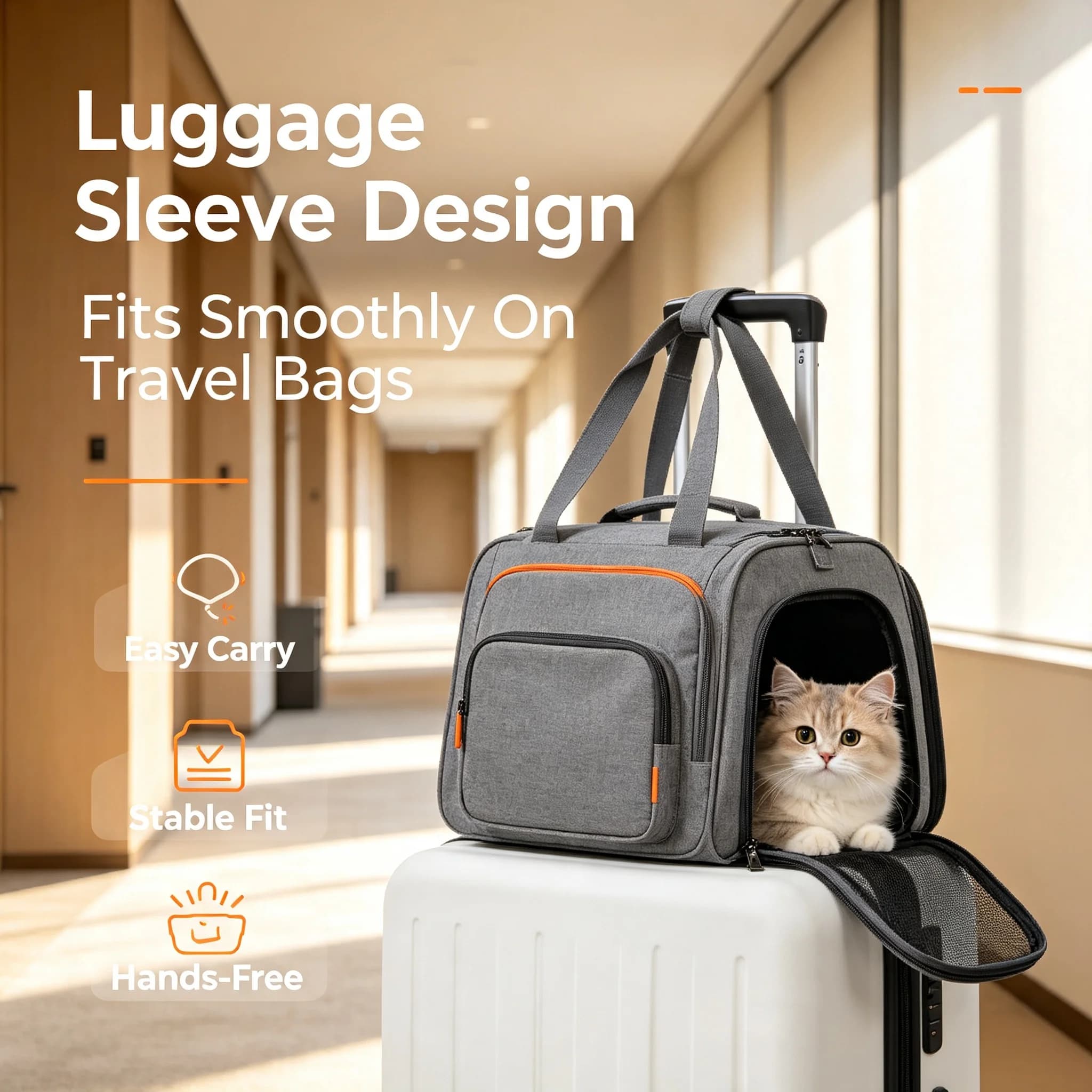 Oxford Pet Carrier Bag For Large Cats Airline‑Friendly Travel Handbag Multi‑Door Breathable Mesh Luggage Sleeve For Puppy